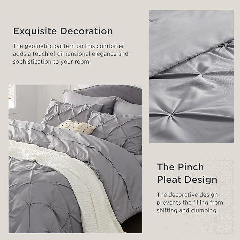 Premium Pintuck Bedding Set – 5/7 Piece Hotel Luxury Comfort Set 