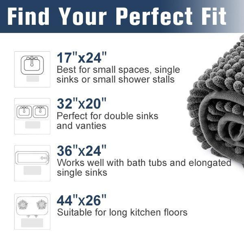 Luxury Chenille Bath Rug – Soft, Absorbent, and Non-Slip Bathroom Mat