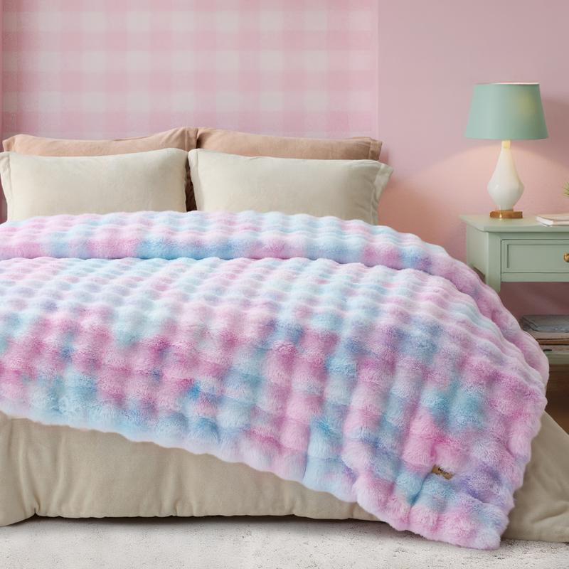 Weighted Faux Rabbit Fur Blanket – Soft & Fluffy Comfort for Stress Relief & Cozy Nights