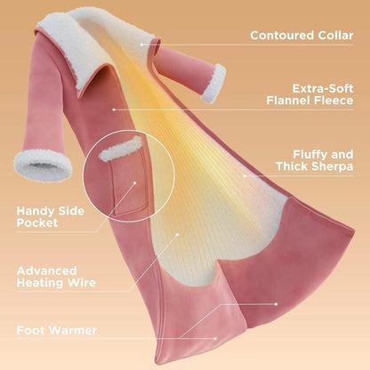 CozyWrap Wearable Heated Blanket with Sleeves & Foot Pocket