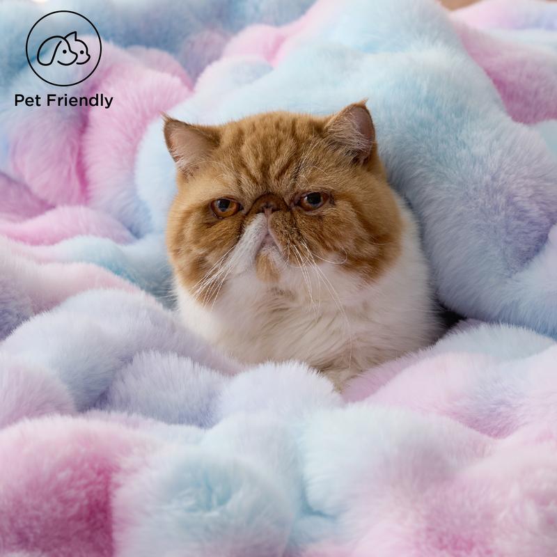 Weighted Faux Rabbit Fur Blanket – Soft & Fluffy Comfort for Stress Relief & Cozy Nights