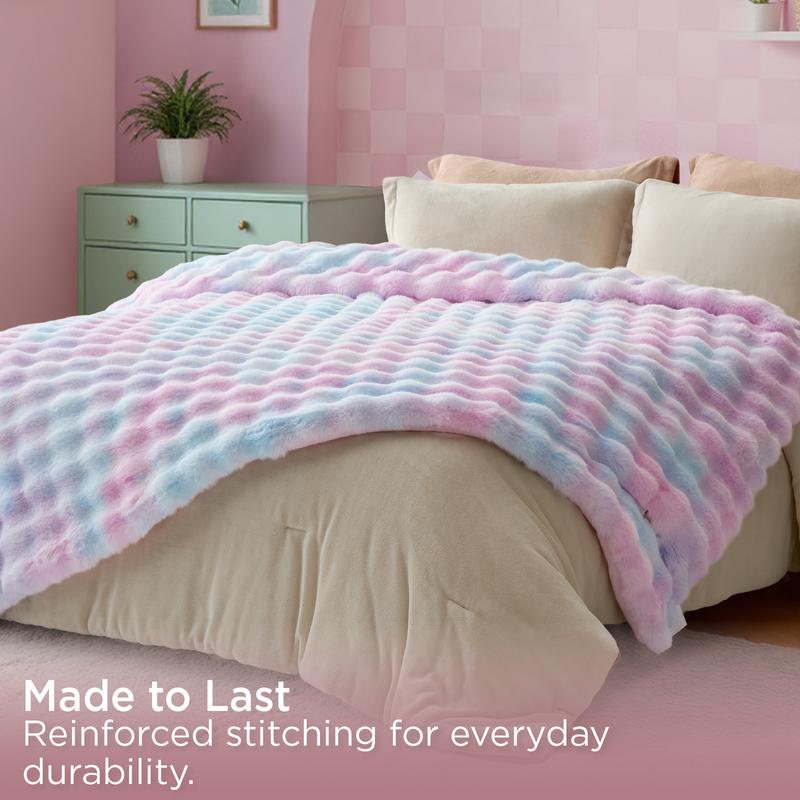 Weighted Faux Rabbit Fur Blanket – Soft & Fluffy Comfort for Stress Relief & Cozy Nights