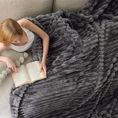 【Labor Day'S Deal】Bedsure Gentlesoft Cozy Blanket-Patio Furniture Decor,Ultra-Soft,Classic Stripe Pattern, Ideal for Bed,Couch, Travel,Camping, All Seasons,Home Bedroom Decor Plush Outdoorfun,Lightweight Comforter,Cute Small Throws for Girls,
