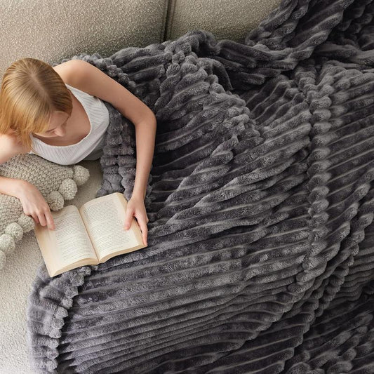 【Labor Day'S Deal】Bedsure Gentlesoft Cozy Blanket-Patio Furniture Decor,Ultra-Soft,Classic Stripe Pattern, Ideal for Bed,Couch, Travel,Camping, All Seasons,Home Bedroom Decor Plush Outdoorfun,Lightweight Comforter,Cute Small Throws for Girls,