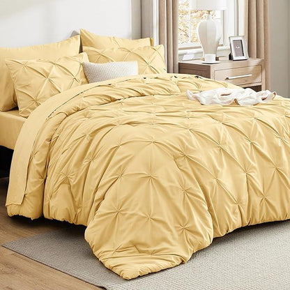 Premium Pintuck Bedding Set – 5/7 Piece Hotel Luxury Comfort Set 