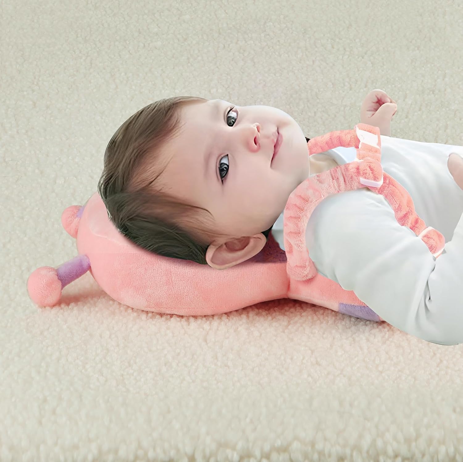 Baby Head Protection Backpack, Toddler Walking Head Protector, Adjustable Head Protector Pad Safety Cushion (Pink)