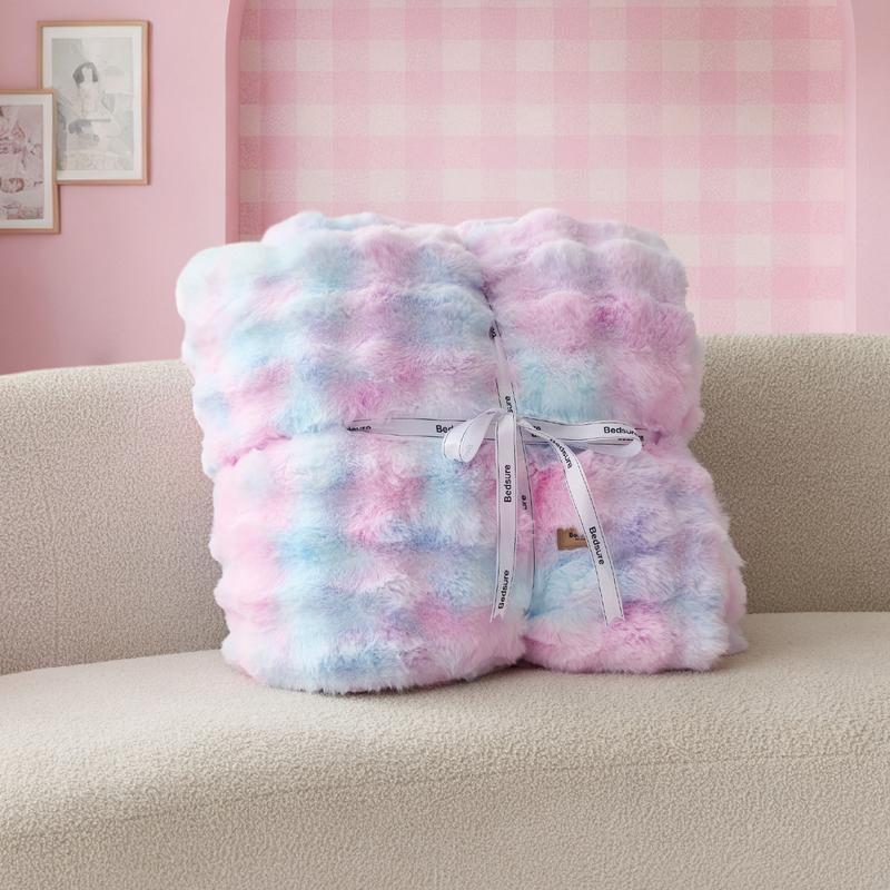 Weighted Faux Rabbit Fur Blanket – Soft & Fluffy Comfort for Stress Relief & Cozy Nights