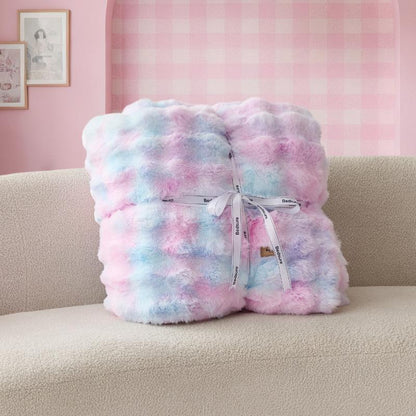 Weighted Faux Rabbit Fur Blanket – Soft & Fluffy Comfort for Stress Relief & Cozy Nights