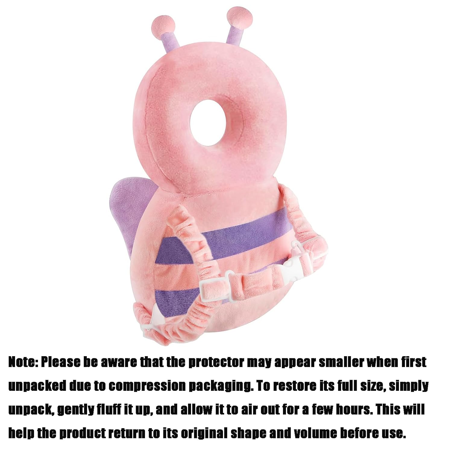 Baby Head Protection Backpack, Toddler Walking Head Protector, Adjustable Head Protector Pad Safety Cushion (Pink)