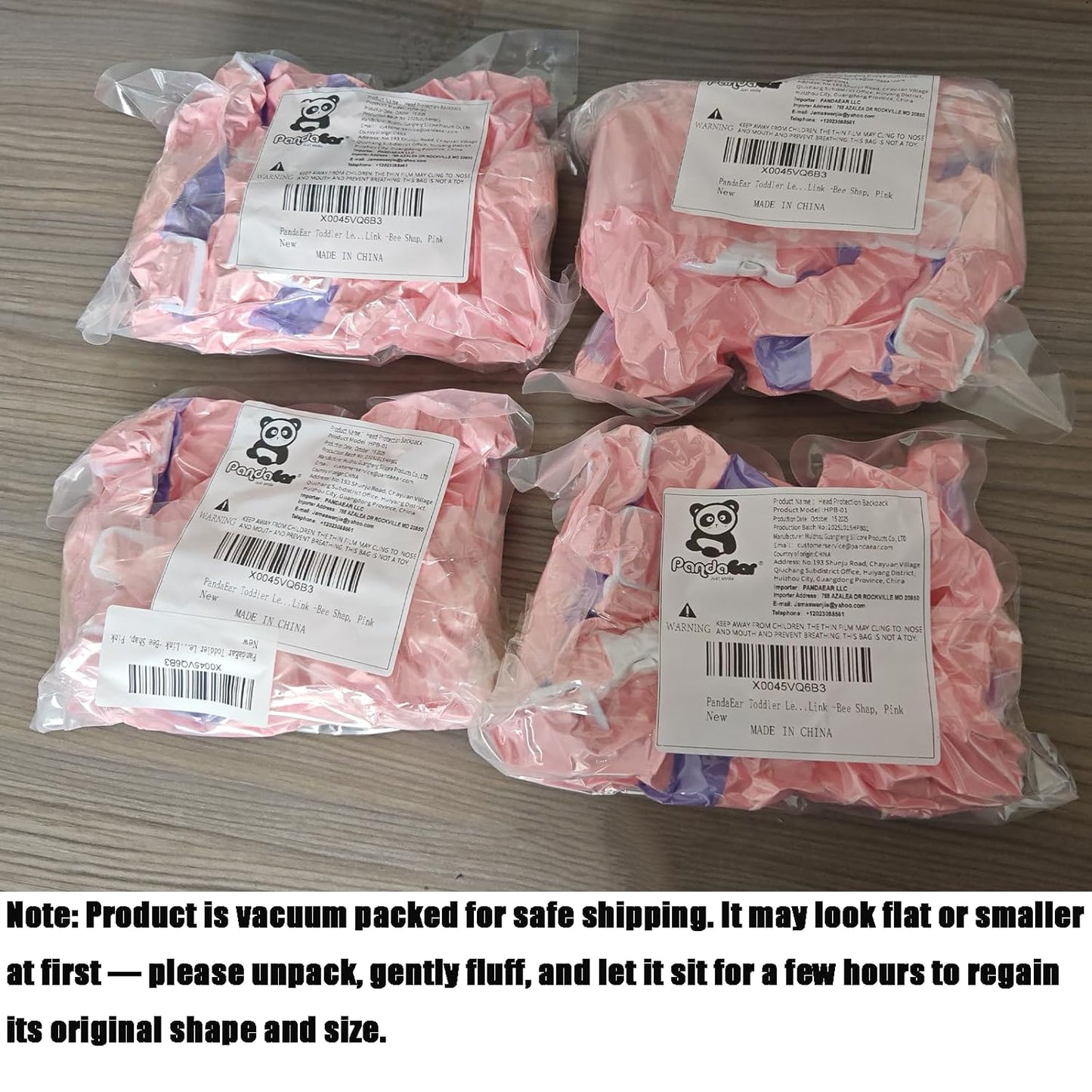 Baby Head Protection Backpack, Toddler Walking Head Protector, Adjustable Head Protector Pad Safety Cushion (Pink)