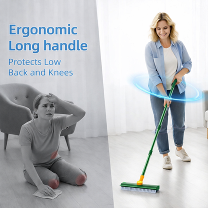 Stand-Up Power Scrub Brush with Squeegee and Tweezer