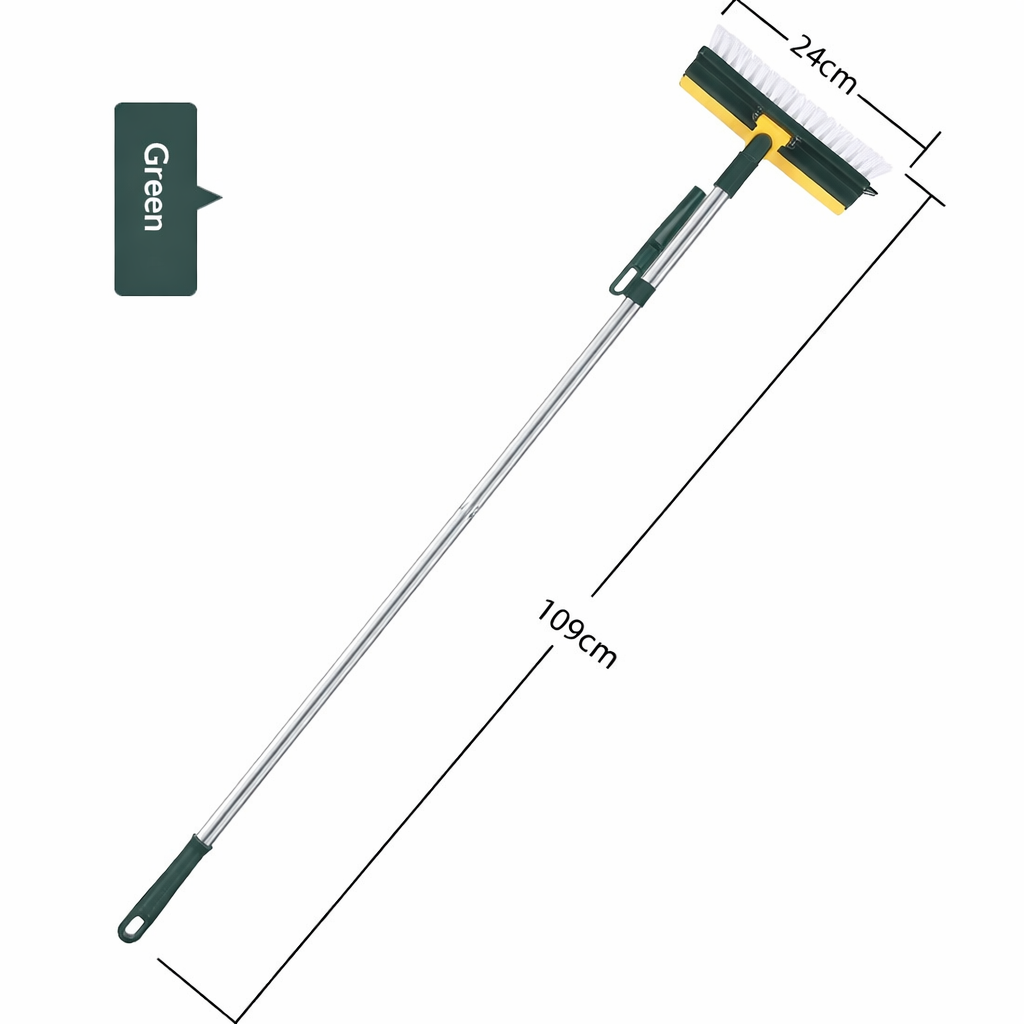 Stand-Up Power Scrub Brush with Squeegee and Tweezer