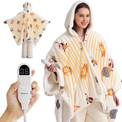 CozyWrap Wearable Heated Blanket with Sleeves & Foot Pocket