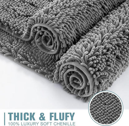 Luxury Chenille Bath Rug – Soft, Absorbent, and Non-Slip Bathroom Mat