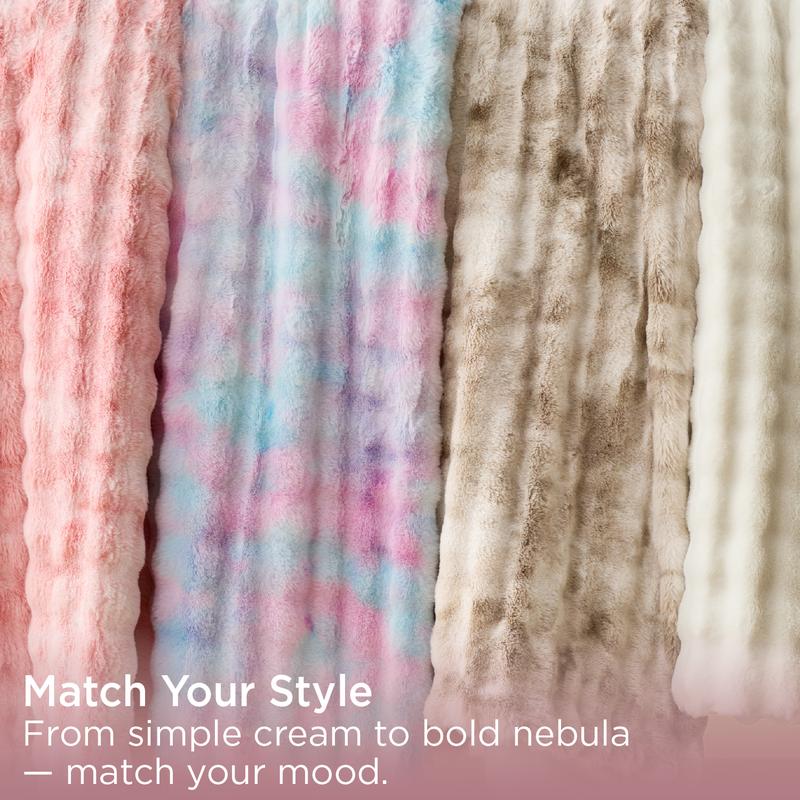 Weighted Faux Rabbit Fur Blanket – Soft & Fluffy Comfort for Stress Relief & Cozy Nights