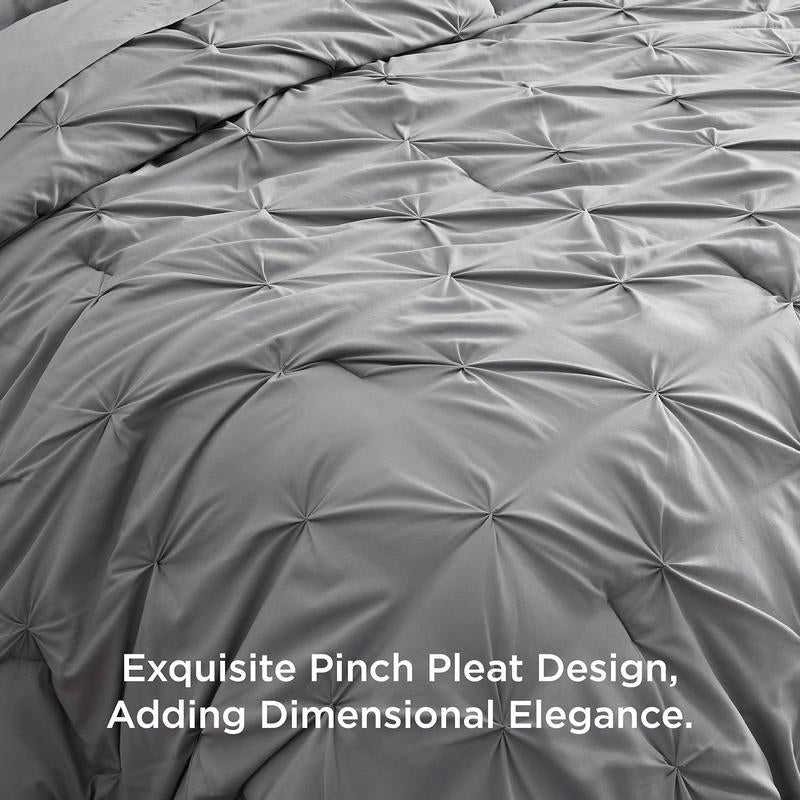 Premium Pintuck Bedding Set – 5/7 Piece Hotel Luxury Comfort Set 