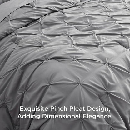 Premium Pintuck Bedding Set – 5/7 Piece Hotel Luxury Comfort Set 