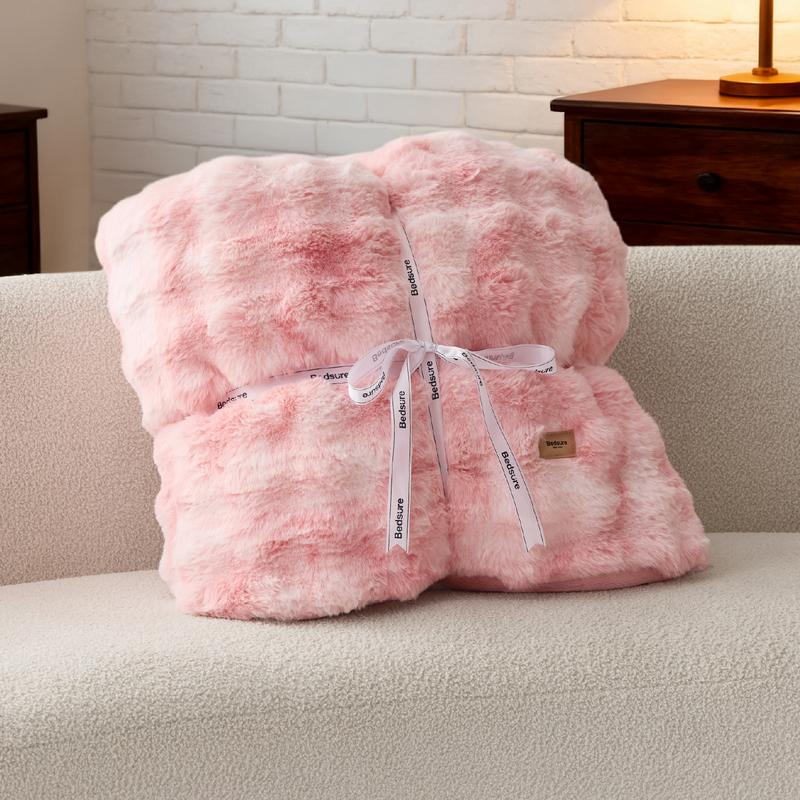 Weighted Faux Rabbit Fur Blanket – Soft & Fluffy Comfort for Stress Relief & Cozy Nights