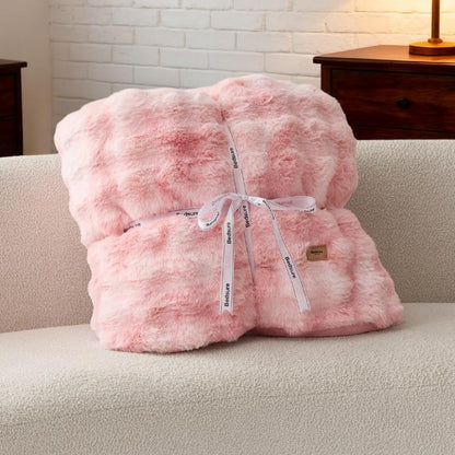 Weighted Faux Rabbit Fur Blanket – Soft & Fluffy Comfort for Stress Relief & Cozy Nights